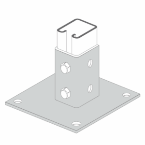 Base de doble tornillo para canal estructural