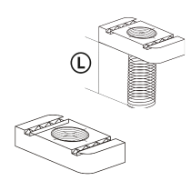Dibujo de tuerca mordaza con y sin resorte