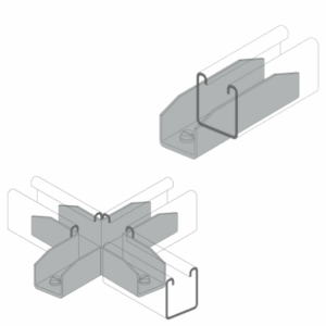 Tee horizontal y union para canal estructural